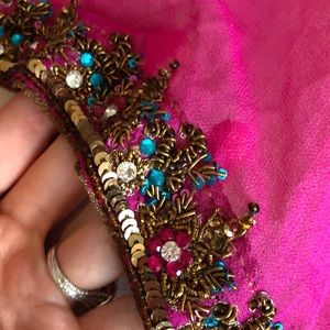 hot pink real silk scarf